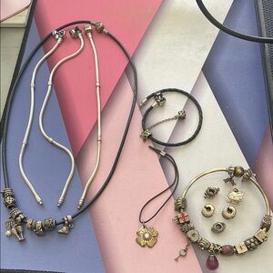 LOT of Pandora misc. necklace, bracelets, charms